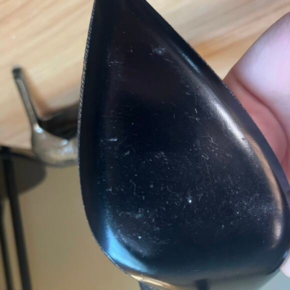 Saint Laurent Anja Silver Metallic Point Toe High Heels Size 39.5 EUC - Picture 9 of 9